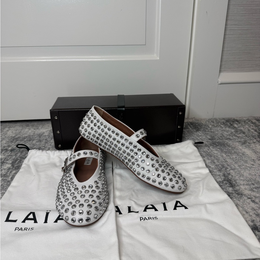 Alaia Rhinestone Ballet Flats - Picture 2 of 15